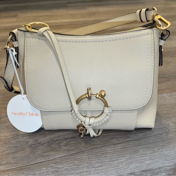 See By Chloe Joan Small Hobo Leather Handbag Cement Beige - Picture 3 of 16